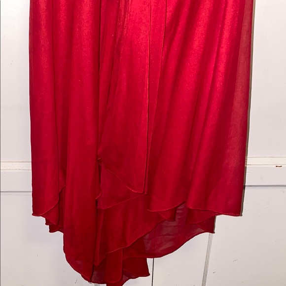 City Triangles Small Red Ruched Ruffled High Low Dress - Picture 7 of 9